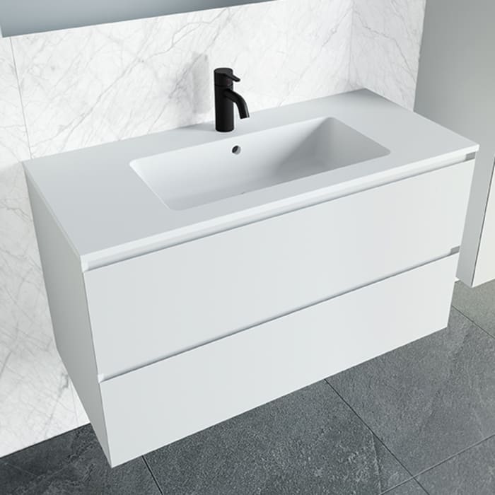 Riho Spring DEW Waschtisch mit Unterschrank, 2 Schubladen, mit Gehrung 120 cm