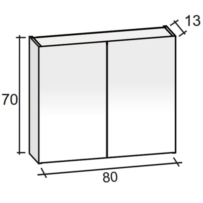Riho Spring RISE Waschtisch-Set inkl. Spiegelschrank, mit Gehrung 80 cm