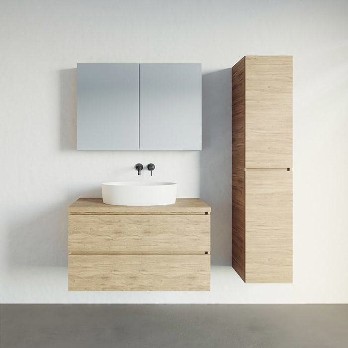 Riho Spring TABLET Abdeckplatte mit Unterschrank, 2 Schubladen inkl. Spiegelschrank 60 cm