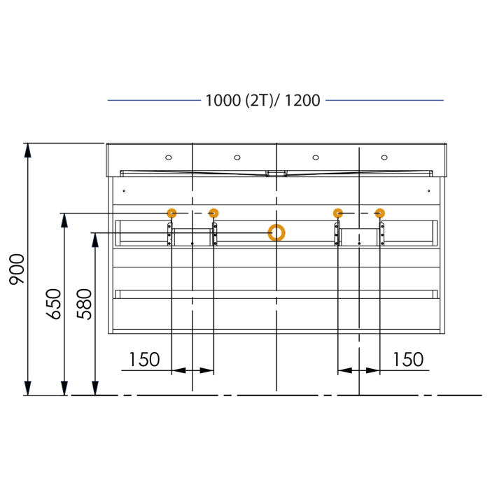 Riho Spring-Up Doppelwaschtisch RISE mit Unterschrank 120 cm