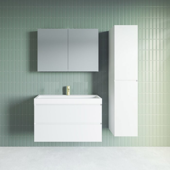Riho Spring VOW Waschtisch-Set inkl. Spiegelschrank, mit Gehrung 100 x 40 cm