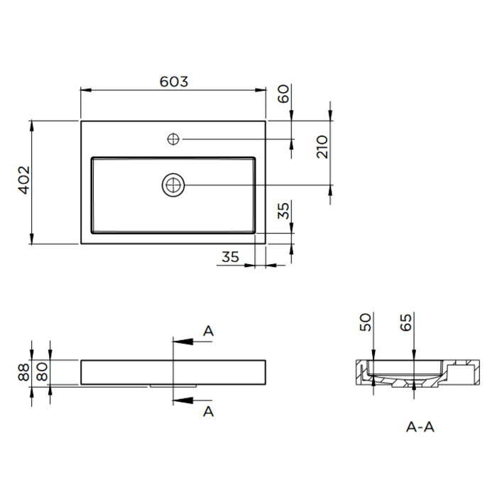 Riho Spring VOW Waschtisch-Set inkl. Spiegelschrank 60 x 40 cm