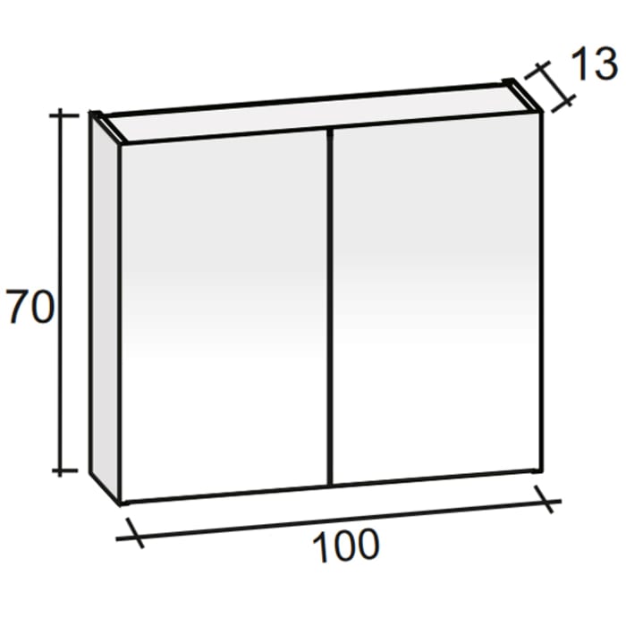 Riho Spring VOW Waschtisch-Set inkl. Spiegelschrank, mit Gehrung 100 x 46 cm