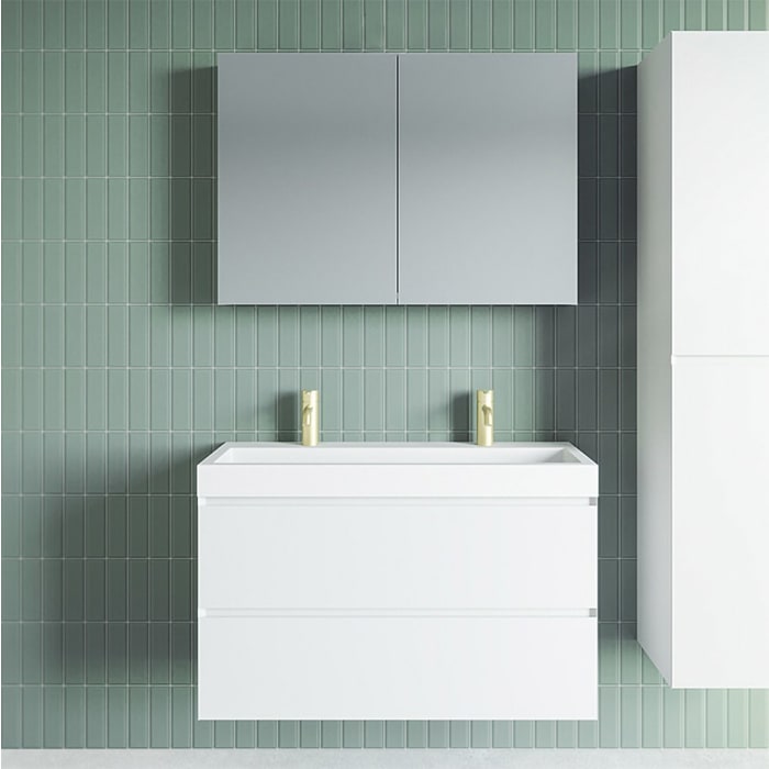 Riho Spring VOW Waschtisch-Set inkl. Spiegelschrank, mit Gehrung 100 x 46 cm