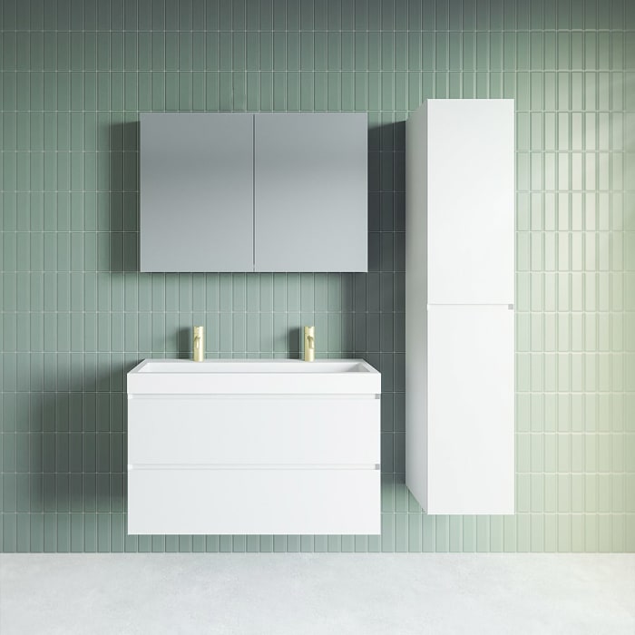 Riho Spring VOW Waschtisch-Set inkl. 2 Spiegelschränke je 60 x 40 cm, mit Gehrung 120 x 46 cm
