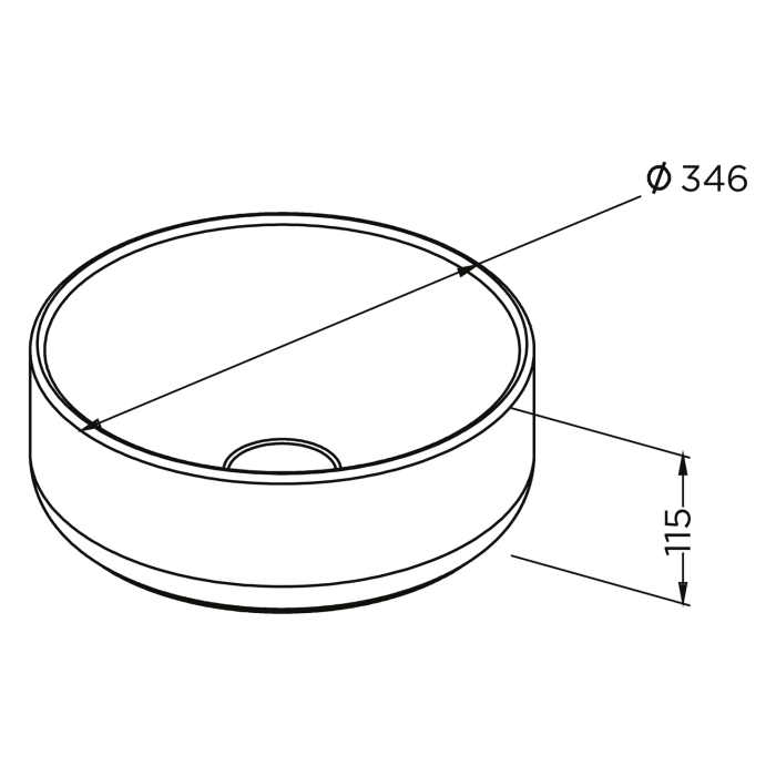 Riho Porto Bowls Aufsatzwaschtisch rund Ø 35,2 cm
