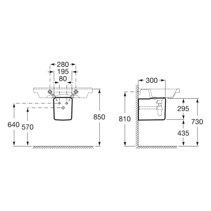 Roca Ona Halbsäule für Waschtisch