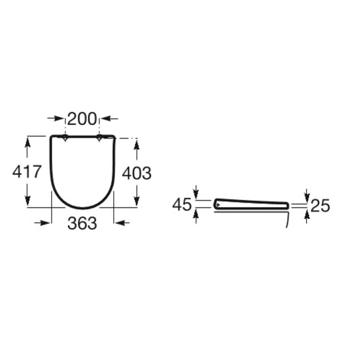 Roca Ona WC-Sitz mit Deckel, nicht abnehmbar, ohne Absenkautomatik