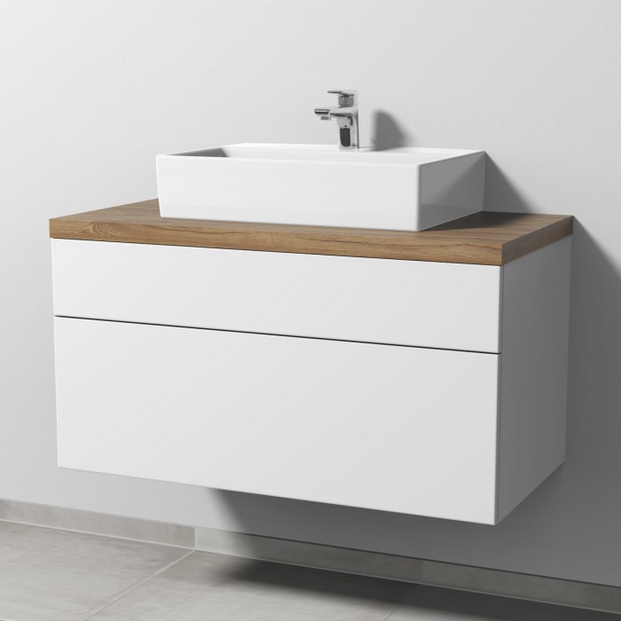 Sanipa 2morrow Badmöbel-Set 100,4 cm mit Keramik-Waschtisch Memento 2.0