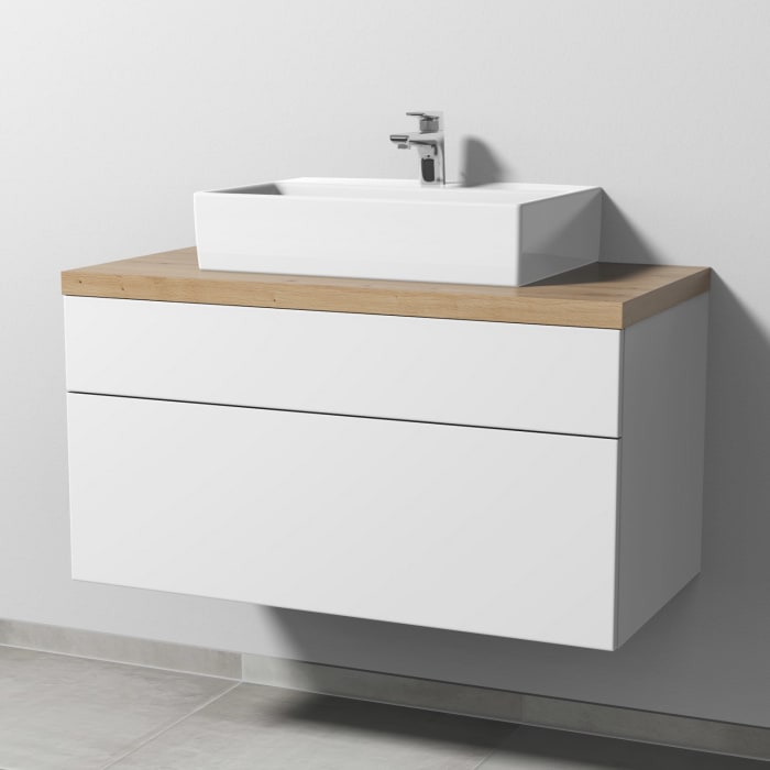 Sanipa 2morrow Badmöbel-Set 100,4 cm mit Keramik-Waschtisch Memento 2.0