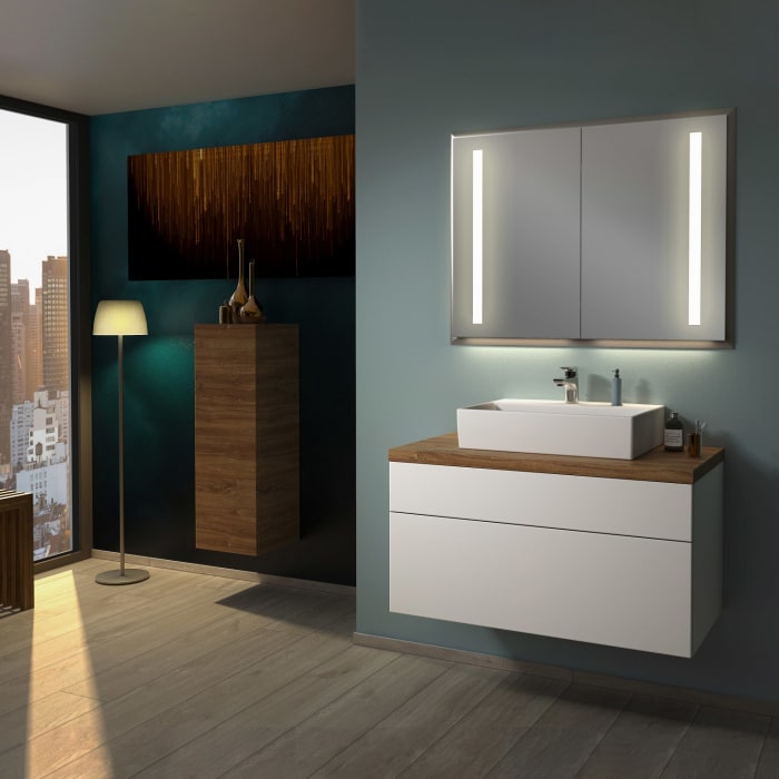 Sanipa 2morrow Badmöbel-Set 100,4 cm mit Keramik-Waschtisch Memento 2.0