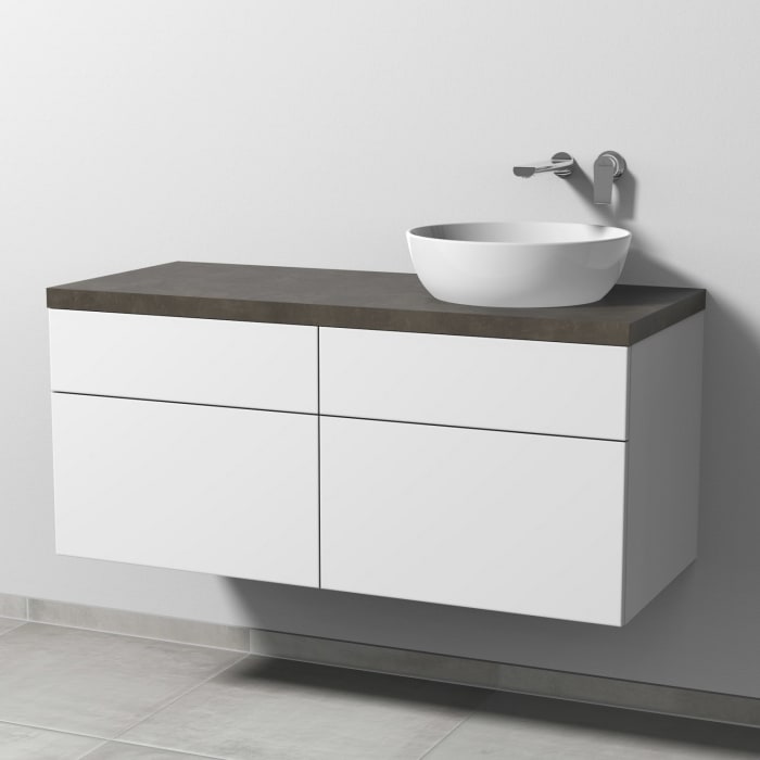 Sanipa 2morrow Badmöbel-Set 120,4 cm mit Keramik-Waschtisch Artis rund, rechts