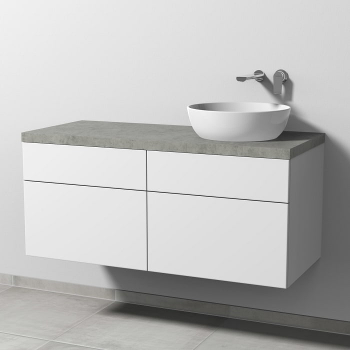 Sanipa 2morrow Badmöbel-Set 120,4 cm mit Keramik-Waschtisch Artis rund, rechts