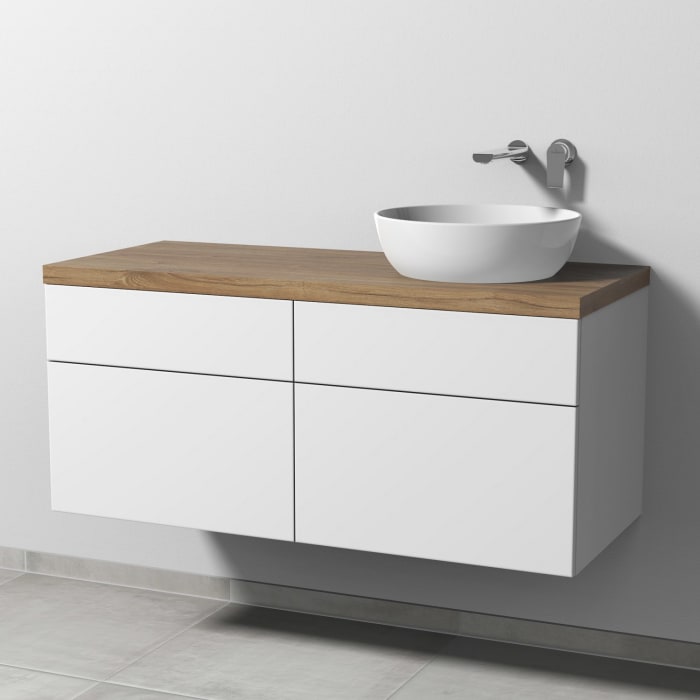 Sanipa 2morrow Badmöbel-Set 120,4 cm mit Keramik-Waschtisch Artis rund, rechts