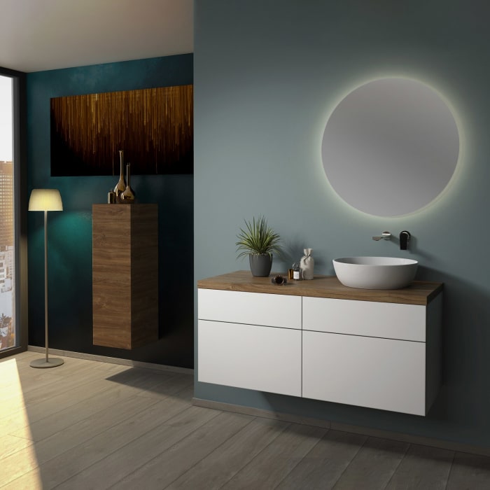 Sanipa 2morrow Badmöbel-Set 120,4 cm mit Keramik-Waschtisch Artis rund, rechts