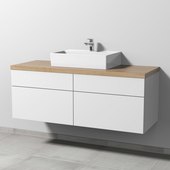 Sanipa 2morrow Badmöbel-Set 140,4 cm mit Keramik-Waschtisch Memento 2.0