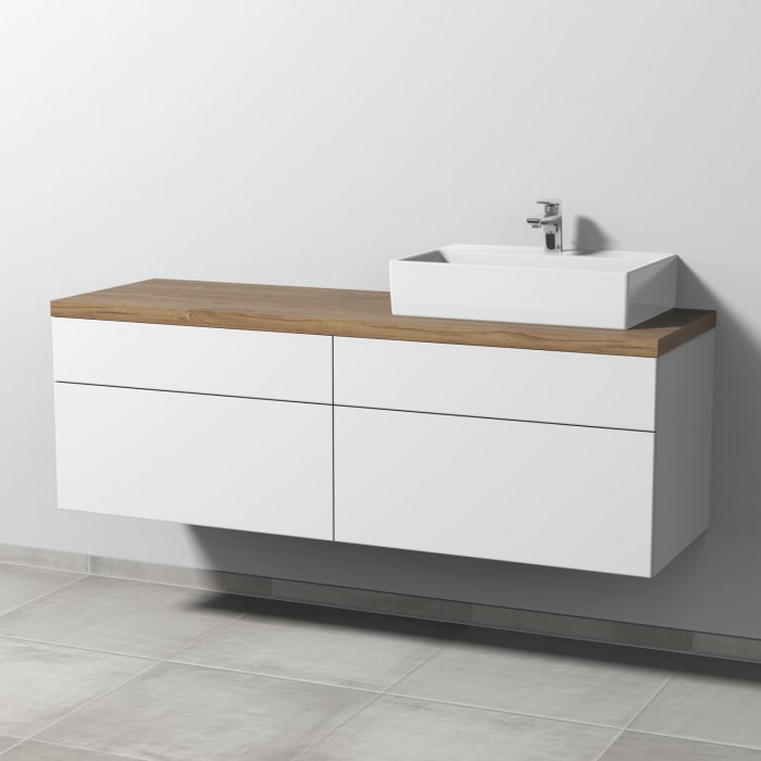 Sanipa 2morrow Badmöbel-Set 160,4 cm mit Keramik-Waschtisch Memento 2.0 rechts