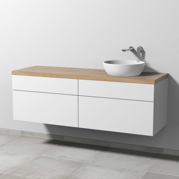 Sanipa 2morrow Badmöbel-Set 160,4 cm mit Keramik-Waschtisch Artis rund, rechts