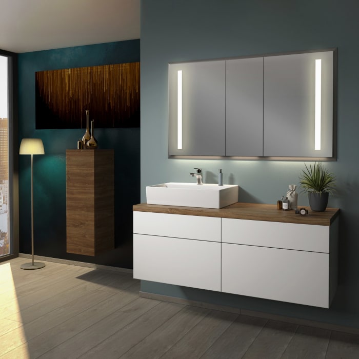 Sanipa 2morrow WT-Unterbau und Anbauschrank mit Konsole 140,4 cm für Keramik-WT Memento 2.0, links