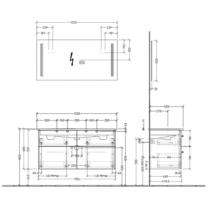 Sanipa 3way Möbelset-2 inkl. Lichtspiegel 