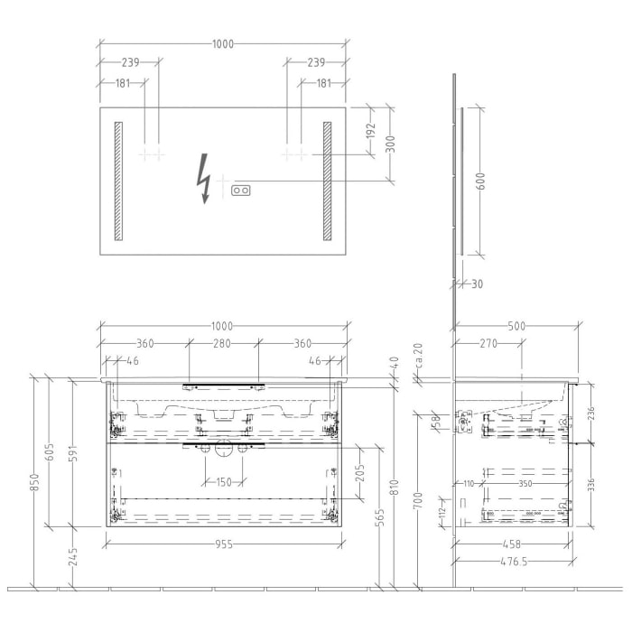Sanipa 3way Möbelset-2 inkl. Lichtspiegel 