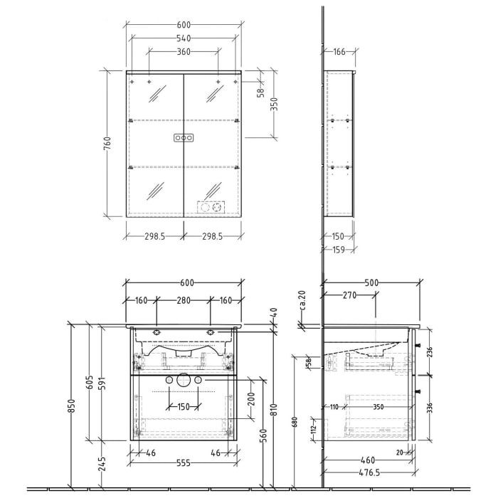 Sanipa 3way Möbelset inkl. Spiegelschrank 