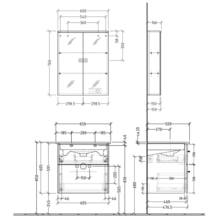 Sanipa 3way Möbelset inkl. Spiegelschrank 