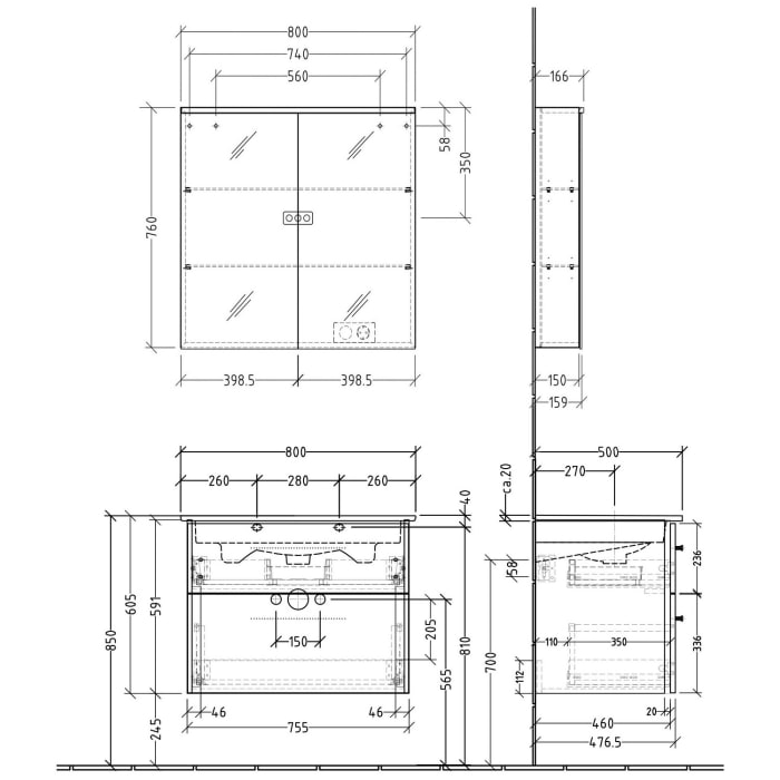 Sanipa 3way Möbelset inkl. Spiegelschrank 
