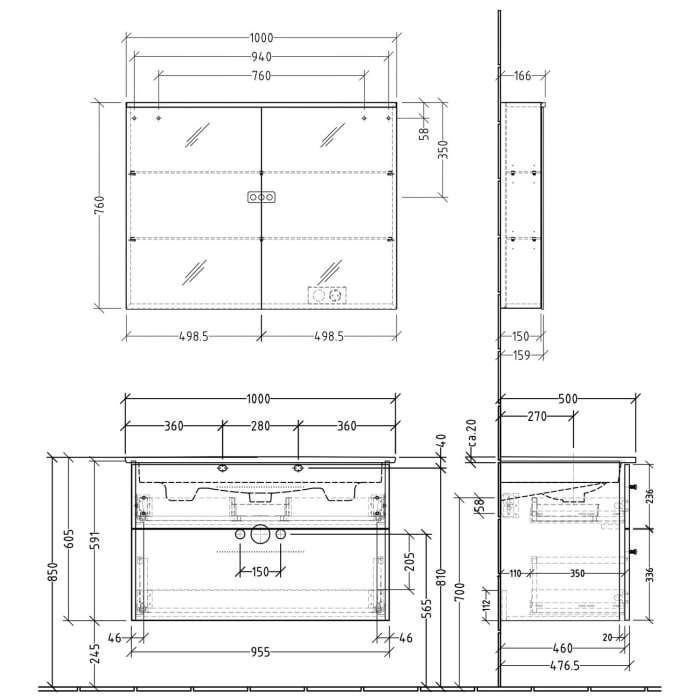 Sanipa 3way Möbelset inkl. Spiegelschrank 