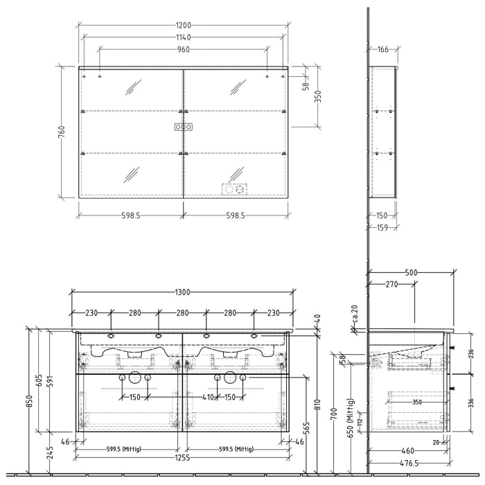 Sanipa 3way Möbelset inkl. Spiegelschrank 