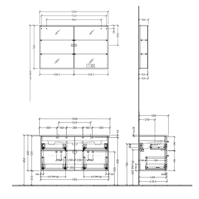 Sanipa 3way Möbelset inkl. Spiegelschrank 