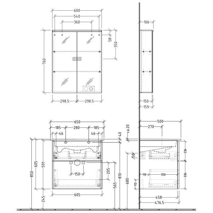 Sanipa 3way Möbelset inkl. Spiegelschrank 