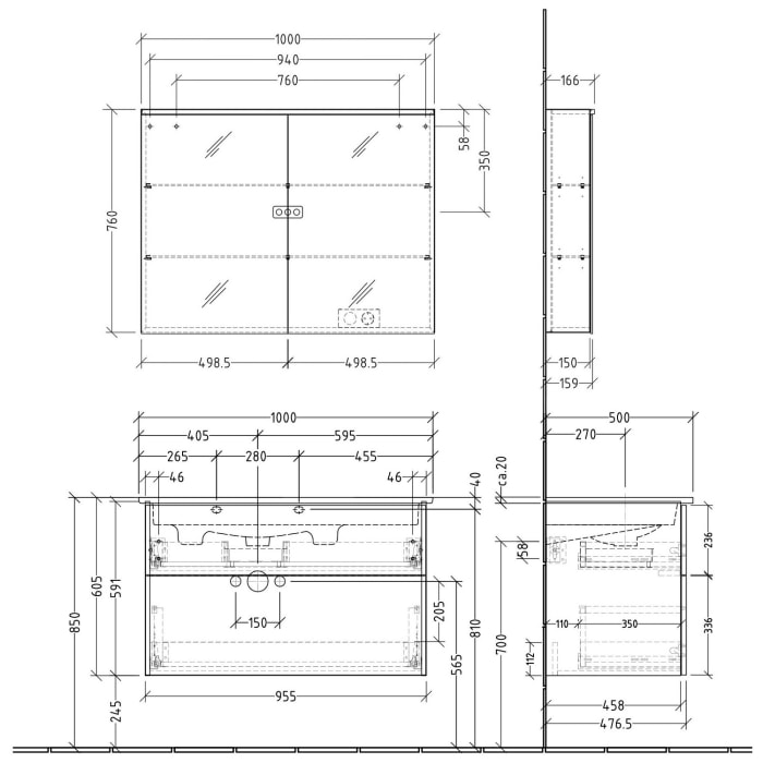 Sanipa 3way Möbelset inkl. Spiegelschrank 