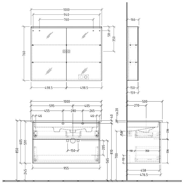 Sanipa 3way Möbelset inkl. Spiegelschrank 