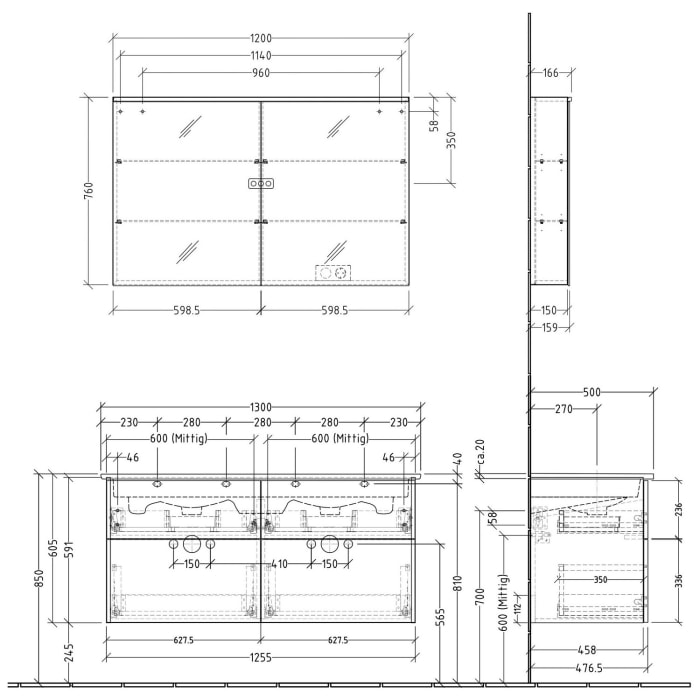 Sanipa 3way Möbelset inkl. Spiegelschrank 