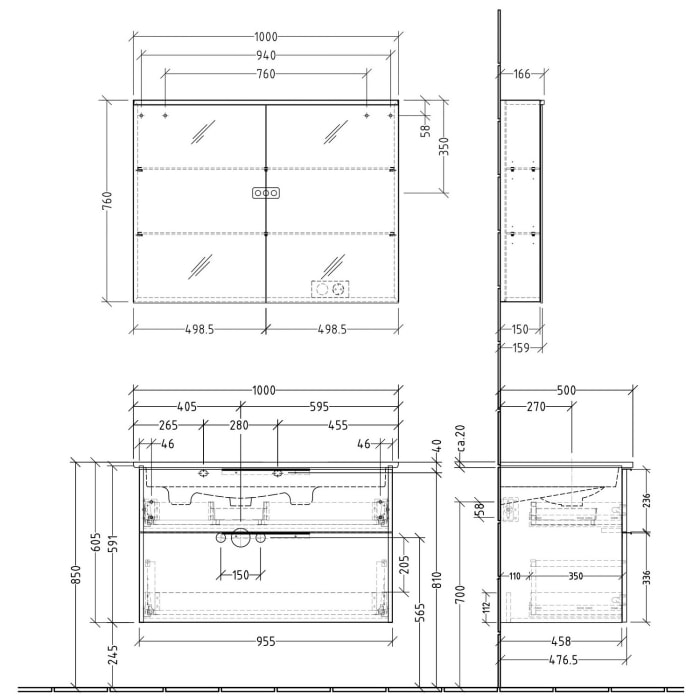 Sanipa 3way Möbelset inkl. Spiegelschrank 