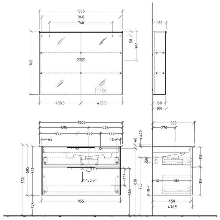 Sanipa 3way Möbelset inkl. Spiegelschrank 