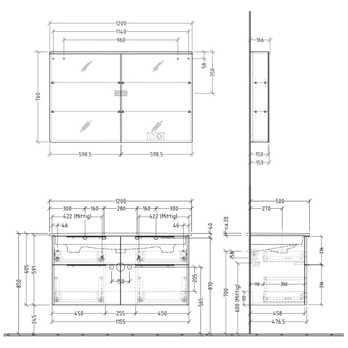 Sanipa 3way Möbelset inkl. Spiegelschrank 