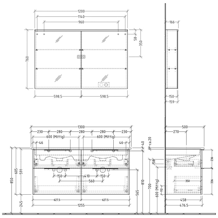 Sanipa 3way Möbelset inkl. Spiegelschrank 