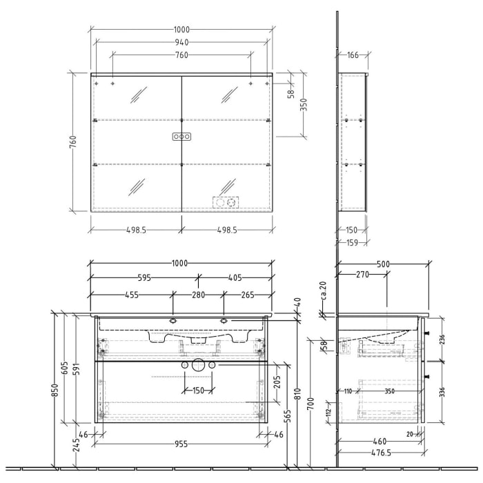 Sanipa 3way Möbelset inkl. Spiegelschrank 