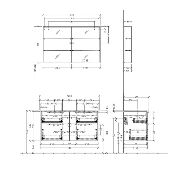 Sanipa 3way Möbelset inkl. Spiegelschrank 
