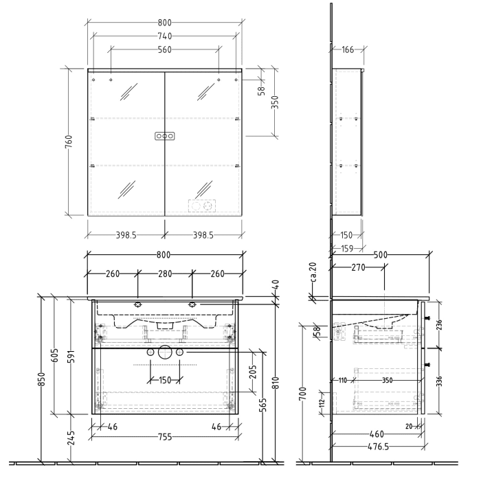 Sanipa 3way Möbelset inkl. Spiegelschrank 