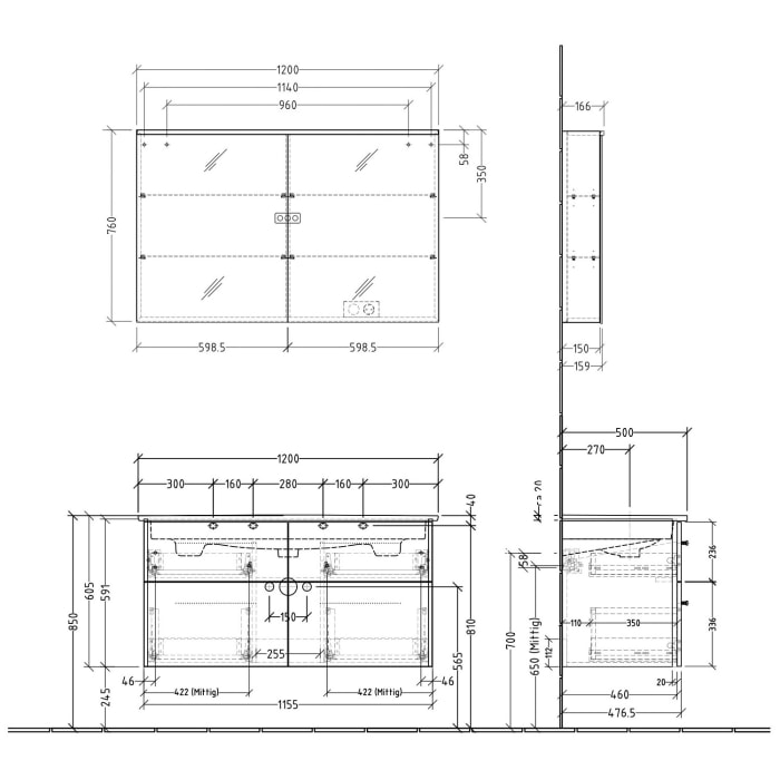 Sanipa 3way Möbelset inkl. Spiegelschrank 