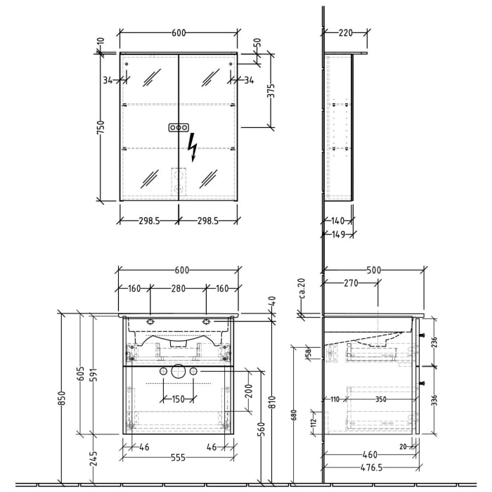 Sanipa 3way Möbelset inkl. Spiegelschrank 