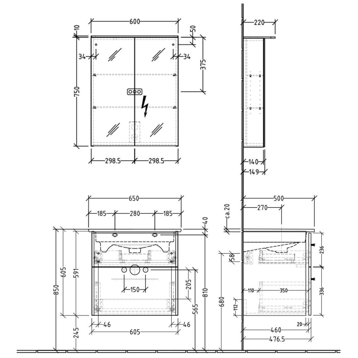 Sanipa 3way Möbelset inkl. Spiegelschrank 