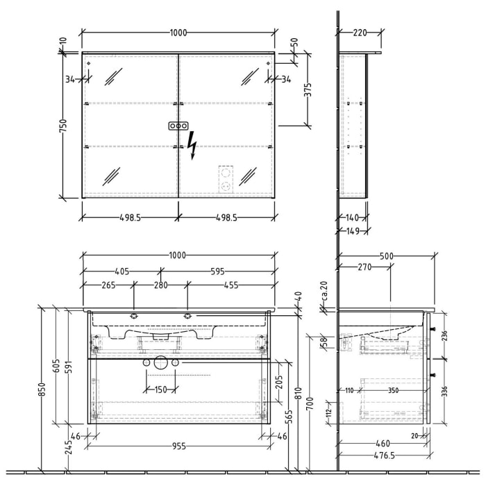 Sanipa 3way Möbelset inkl. Spiegelschrank 