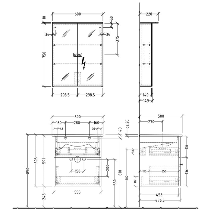 Sanipa 3way Möbelset inkl. Spiegelschrank 