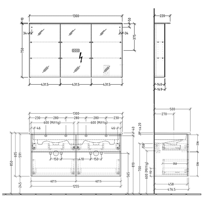 Sanipa 3way Möbelset inkl. Spiegelschrank 