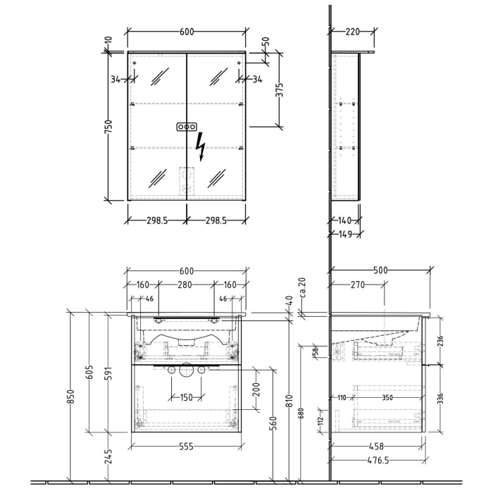 Sanipa 3way Möbelset inkl. Spiegelschrank 