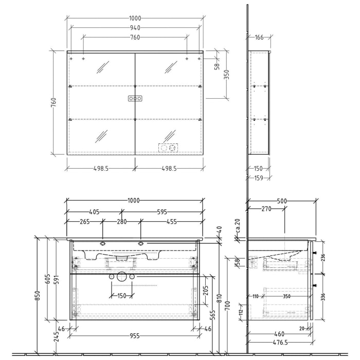 Sanipa 3way Möbelset inkl. Spiegelschrank 